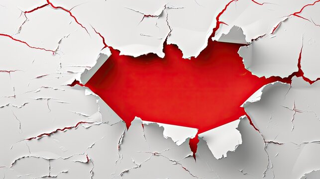 Red header torn paper. Generative AI