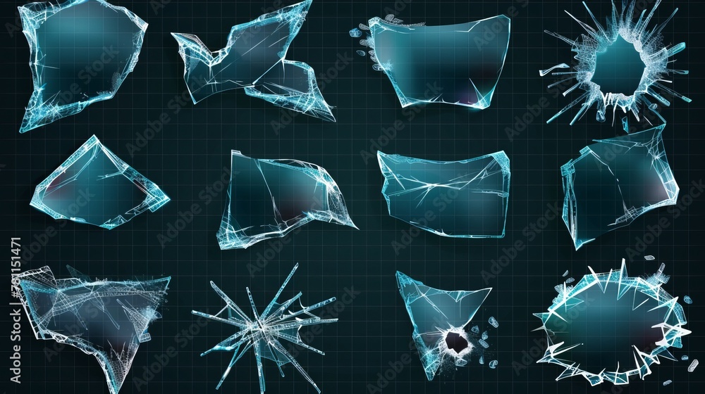 Poster this modern realistic set features rectangle clear acrylic or plexiglass frames with crashed texture