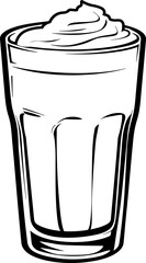 Latte macchiato silhouette icon in black color. Vector template design.