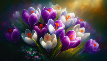 Obraz na płótnie Canvas crocus flowers in the spring
