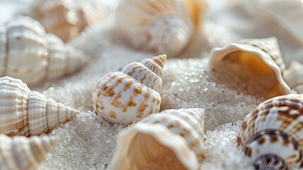 Sea shells background. Generative AI