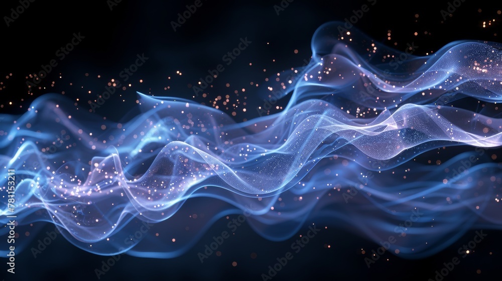 Aufkleber an air flow set of modern elements on a transparent background. an abstract light effect blowing fro