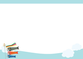 こどもの日用　こいのぼりのベクターイラスト（透過あり）