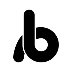 Letter B Logo, Design Monogram Lowercase Text Curved Rounded Vector Black Flat Minimal Icon, Symbol For Business Company