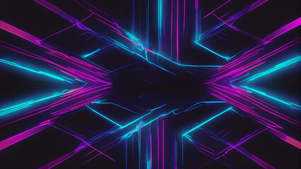 An abstract wallpaper inspired by neon lights, with glowing lines and shapes against a dark background in bold colors like electric blue, neon pink, and fluorescent green ULTRA HD 8K