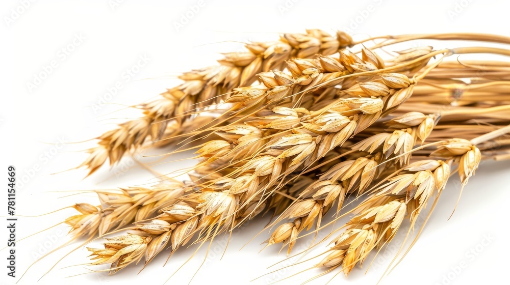 Canvas Prints A white background with rye on it. Harvest time.