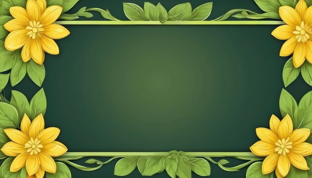 Radiate warmth with our hand-drawn yellow floral frame illustration. A canvas awaits your text or photo, adding a sunny touch to your design