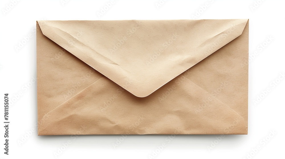 Poster Clipping path for blank envelope on white background