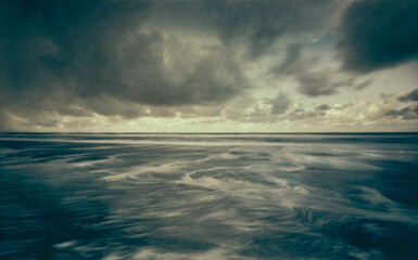 The  Sea photographed with a wooden pinhole camera, captured analogue on film. The small aperture...