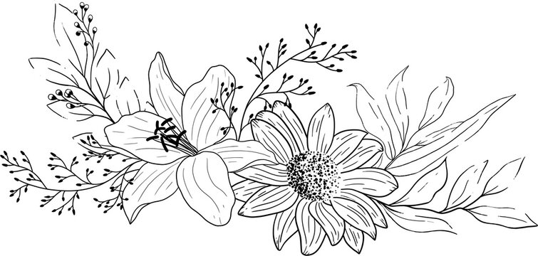 Hand drawn florals