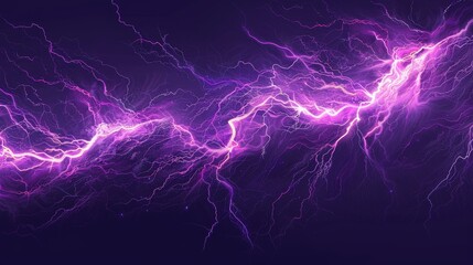 An electric impact effect and a thunderstorm sparking discharge are isolated on a transparent background in a modern realistic illustration of lightning strikes.