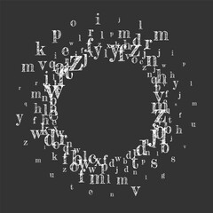 Scattered letters of latin alphabet. White chalk - 781158285