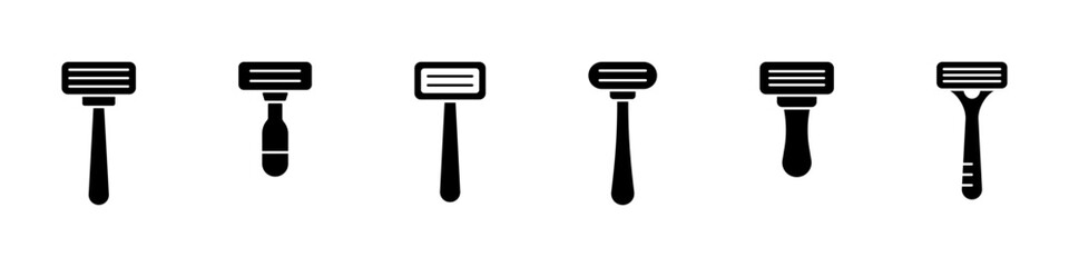 Razor icon set. Shaver silhouette icons collection. Vector icons