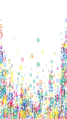 Fototapeta na wymiar Flying colorful digits and numbers. School math