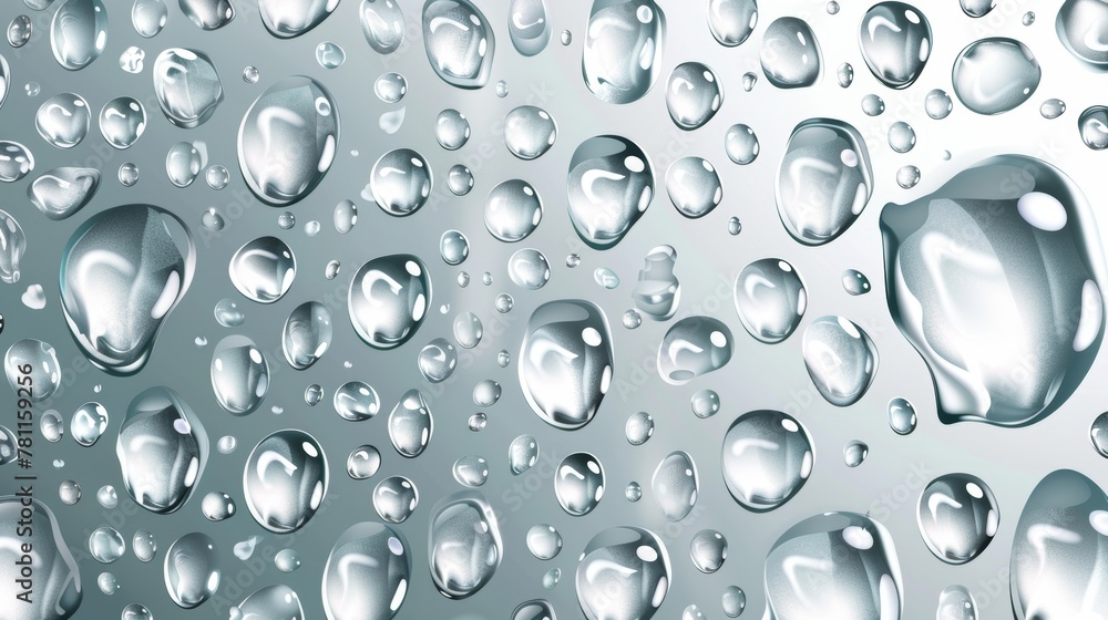 Aufkleber liquid wet surface illustration with white reflection design macro view of realistic condensation wa