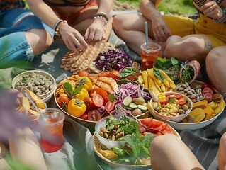 Summertime Vegan Picnic Spread with Friends