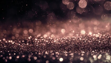 glitter rose gold particles stage and light shine abstract background flickering particles with...