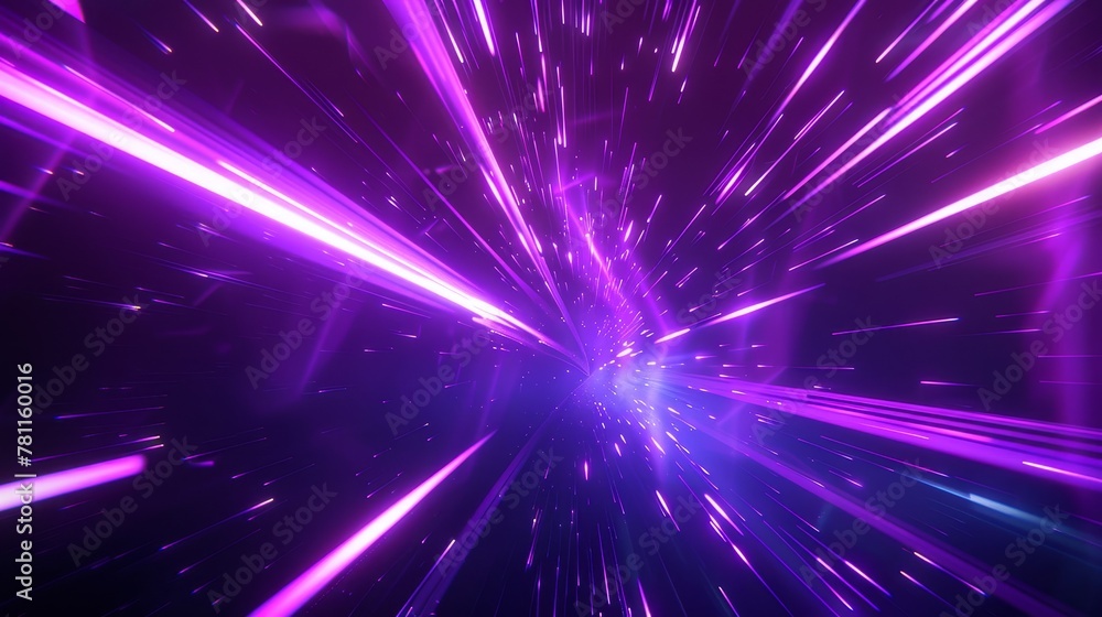 Poster creating a space and time concept with just a 3d render, abstract cosmic background, neon ultra viol