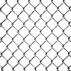 Fototapeta premium Decorative wire mesh of fence isolated on white background