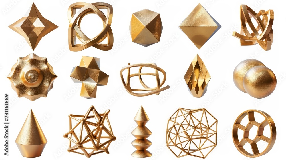 Aufkleber an abstract 3d image, featuring geometric shapes, primitive objects and abstract objects. isolated o