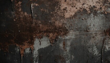 peeling paint on the rust wall empty for design pattern cover overlay texture background and other surface of old steel background - Powered by Adobe