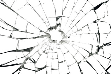 Obraz premium Broken glass on white background , texture backdrop object design