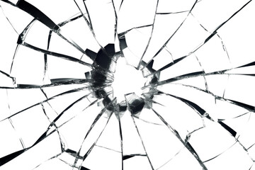 Obraz premium Broken glass on white background , texture backdrop object design