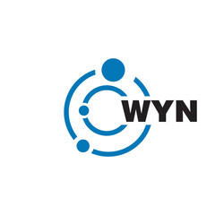 WYN letter logo design on white background. WYN logo. WYN creative initials letter Monogram logo icon concept. WYN letter design