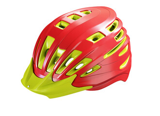 High resolution 3d render Orange moto helmet.