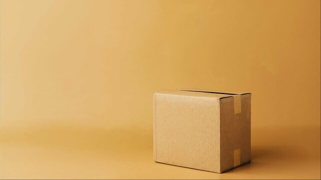 cardboard box on yellow background photo stock photography, getty images, adobe photoshop