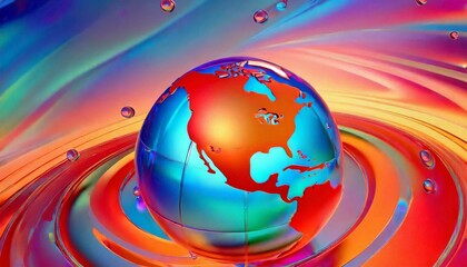 Transatlantic Perspective: Abstract Globe Featuring North America