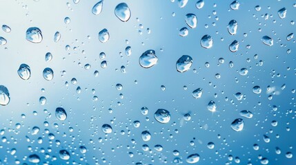Raindrops on close-up window view