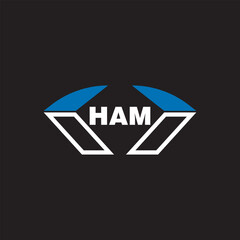 HAM letter logo design on white background. HAM logo. HAM creative initials letter Monogram logo icon concept. HAM letter design