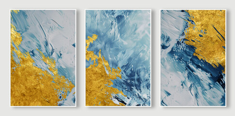 AI generated illustration of an abstract minimalistic triptych
