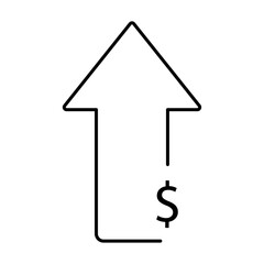 Dollar up icon. Vector illustration, EPS10