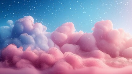 Surreal Pink Cloudscape, Pastel Tones, Dreamy Sky Fantasy