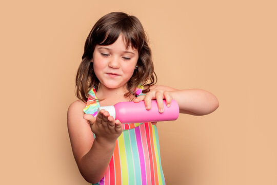 Curious Girl with Pink Water Bottle