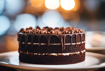 Fototapeta na wymiar AI generated illustration of a delicious chocolate cake