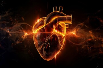 Cinematic heartbeat concept with a dynamic portrayal of a heart in high resolution