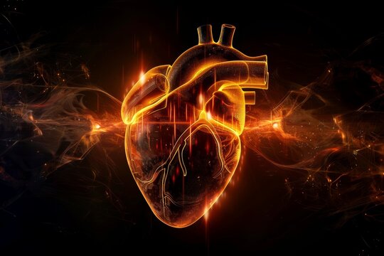 Cinematic heartbeat concept with a dynamic portrayal of a heart in high resolution