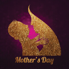 Vector Illustration of Mother's Day Greeting Card Design.