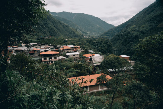 Lush Greenery Enveloping a Village on the Equator