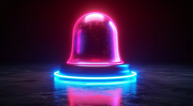 Glowing neon line Ringing alarm bell icon isolated on black background. Fire alarm system. Service bell, handbell sign, notification symbol. - Powered by Adobe