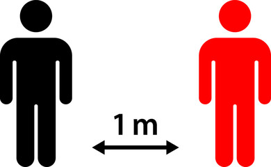 Distancing people safety. Social distancing concept. safety during Coronavirus (COVID-19), global pandemic. Сovid 19. Vector illustration.