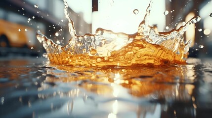 a crown made of gold water splashes from a water pump