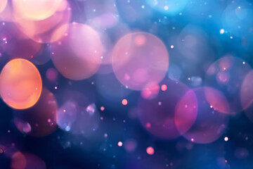Abstract blur bokeh banner background. Light blue, purple,orange, pink bokeh colors background