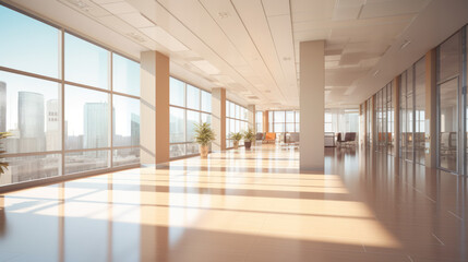 Bright, modern office with city view