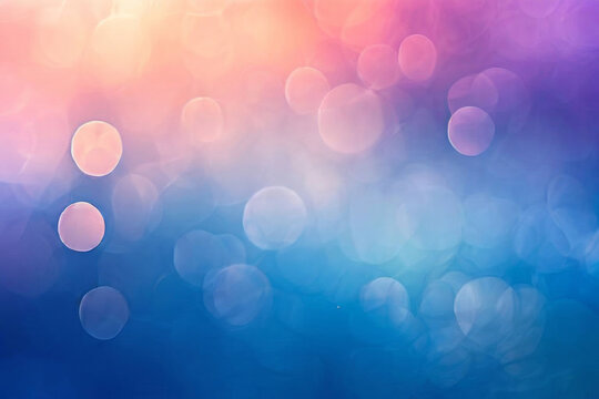 Abstract blur bokeh banner background. Light blue, purple,orange, pink bokeh colors background
