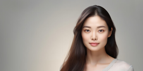 Fototapeta premium Ethereal Asian beauty with a captivating gaze