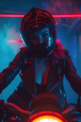 Cityscape Thrills: Cyberpunk Motorcycle Journey